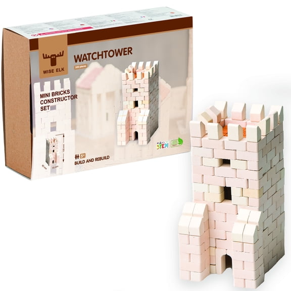 Mini bricks construction set Tower 420 pcs. Glue included. White