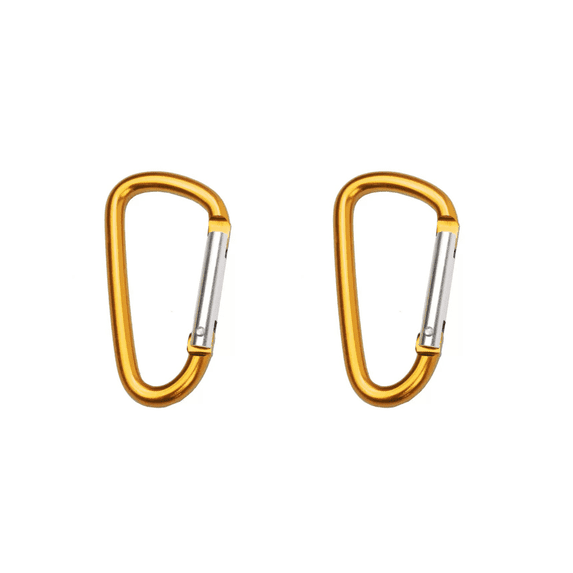 Mini carabiner, 1.9-inch aluminum D-ring, spring hook, accessories and key chain carabiner (2 pieces)