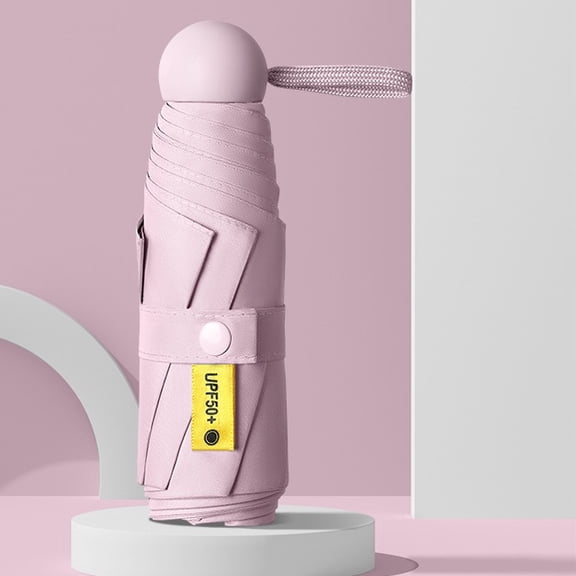 Mini compact folding travel umbrella, with a glass fiber frame, UV protection, UPF 50+ UV defense, lightweight and compact, suitable for carrying in a handbag, Teflon coating, suitable for women and