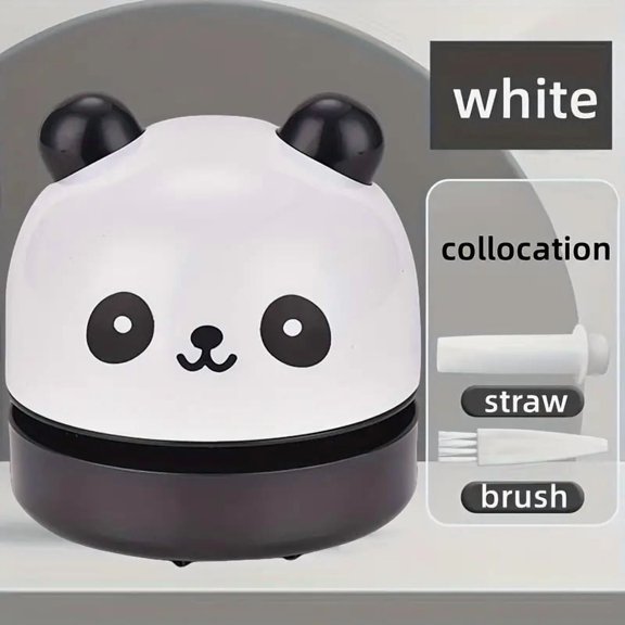 Mini cute panda desktop vacuum cleaner, mini desktop vacuum cleaner, battery-powered vacuum cleaner - powered by 2 AA batteries.