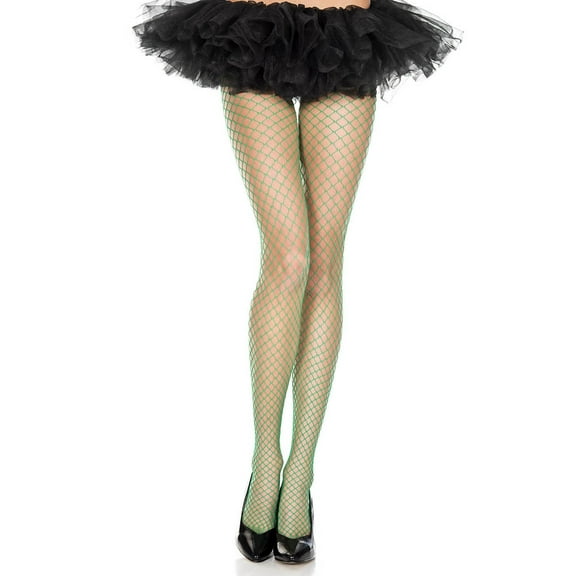Mini diamond net spandex pantyhose 9030-KELLY GREEN