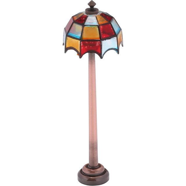 Mini dollhouse floor tiffany lamp, LED miniature lighting for dolls