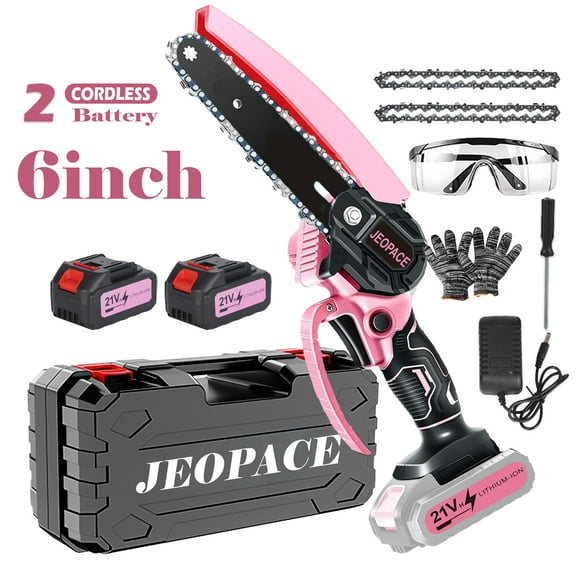 Mini electric saw Wireless, lightweight, portable, handheld electric tree cutter with splash guard, safety lock, rechargeable battery, and safety trimmer for quickly cutting branches and yard work.