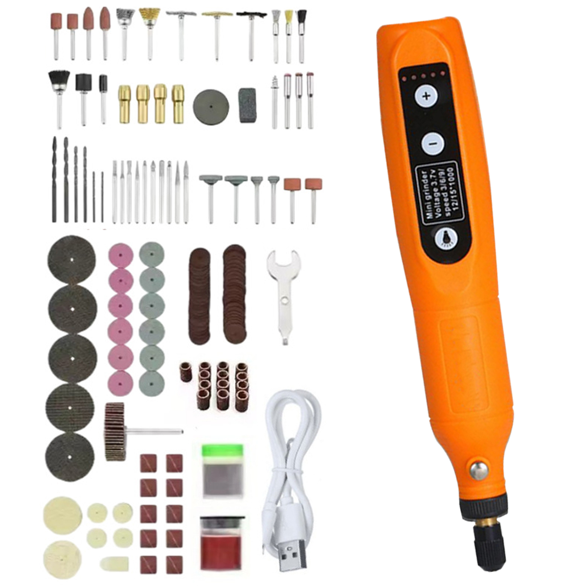 Mini jade engraving pen electric sander, used for engraving, drilling, grinding, polishing, engraving-tangerine