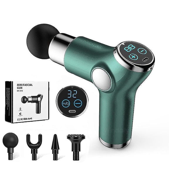Mini lcd massage gun 32 speed touch screen deep tissue percussion muscle mini massager fascial gun for pain relief body massage