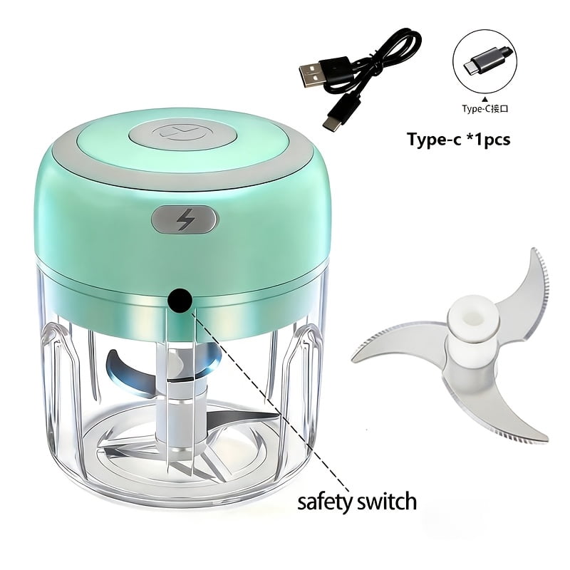 Mini meat grinder & food processor, electric garlic chopper. Saves time, easy clean. USB charging. For veggies, pepper, onion, garlic, ginger, spices, meat. Perfect kitchen tool.