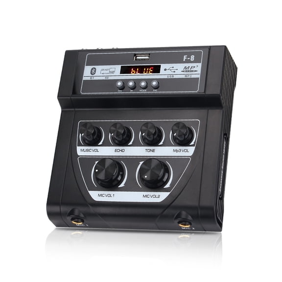 Mini mixer outdoor mixer stereo echo dual microphone input amplifier with Bluetooth recording effect mp3 ,Easy to Operate