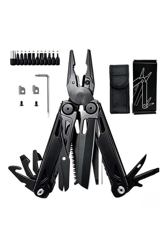 Mini multi-functional tool kit, 30-in-1 Keychain Multitool with Serrated Scissors, File and Safety Lock. Upgraded steel multi-functional tool, suitable for daily carrying, outdoor exploration.