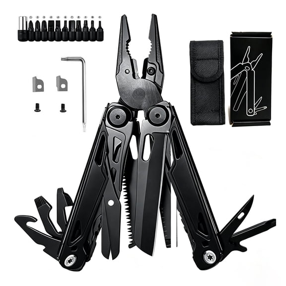 Mini multi-functional tool kit, 30-in-1 Keychain Multitool with Serrated Scissors, File and Safety Lock. Upgraded steel multi-functional tool, suitable for daily carrying, outdoor exploration.