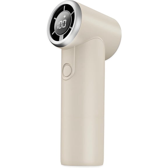 Mini portable fan, 5-speed, 2000, small handheld rechargeable fan with digital display, perfect for heat waves, travel, walking and makeup (frost)