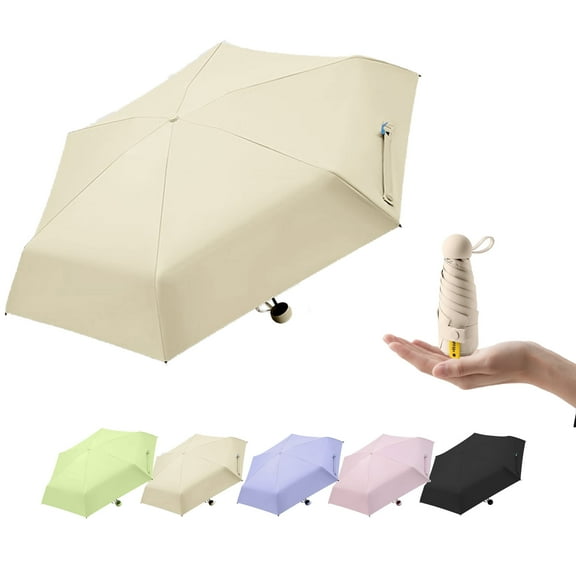 Portable Mini Folding Umbrella 6 Rib UV Rain Protection