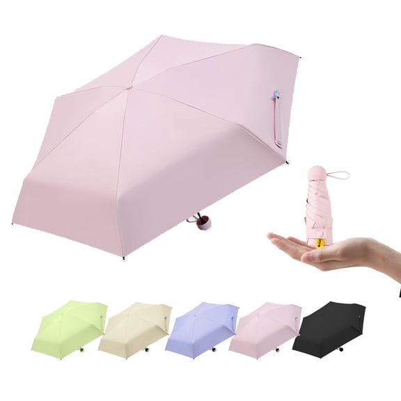 Portable Mini Folding Umbrella 6 Rib UV Rain Protection