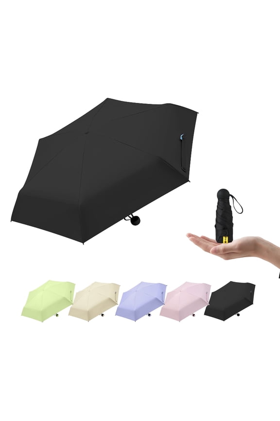 Portable Mini Folding Umbrella 6 Rib UV Rain Protection