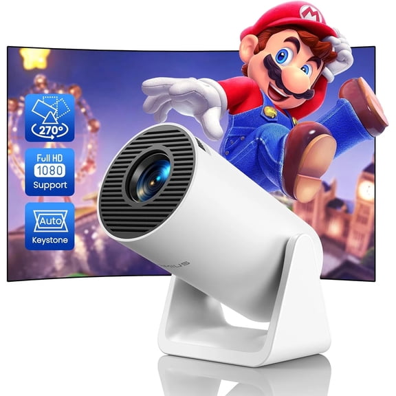 Mini projector with WiFi and Bluetooth, Outdoor Portable Movie Projector 1080P Support