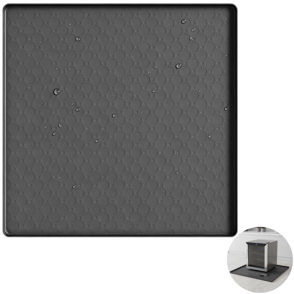 Mini Fridge Silicone Mat, 19.7 x 19.7 in Multipurpose Non Slip Appliance Mat with Raised Edge Drip Tray for Refrigerators, Washing Machines, Dryers, Wine Coolers