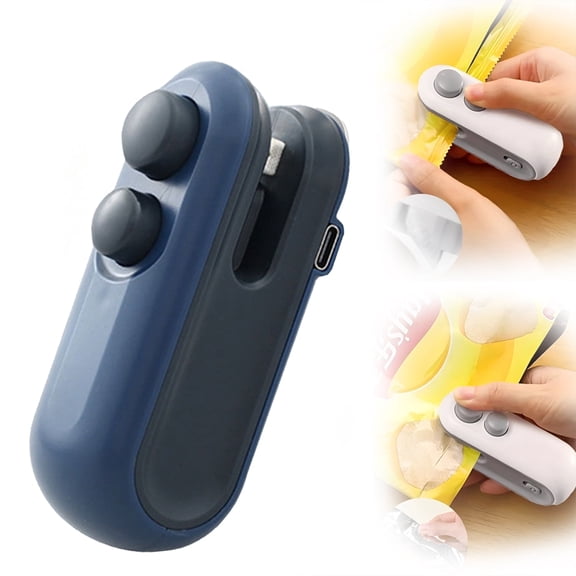 Mini snack bag sealing machine, USB rechargeable bag sealing machine, 2-in-1 bag heat sealer, cutter, keeps food fresh, small sealing machine, food storage sealing machine