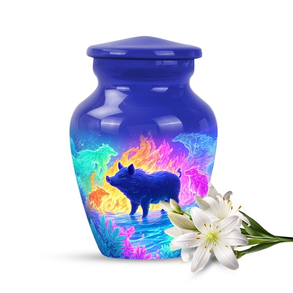 Mini spirit pig keepsake – Elemental animal memorial – Small ashes holder – Handcrafted remembrance – Fantasy art container – Urn for father – 3" Keepsake