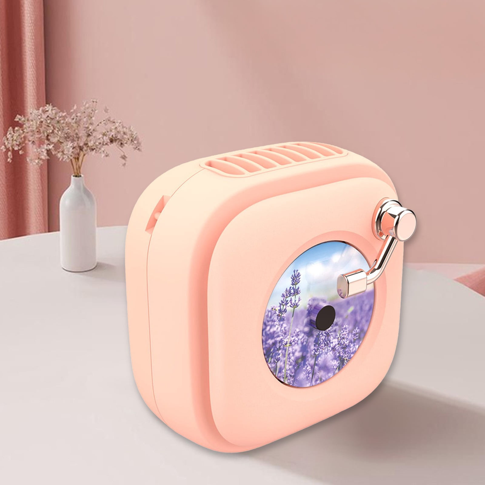 Cyber&Monday Deal,Black&Friday Deal,Mini ventilador recargable USB, tocadiscos Retro portátil, cuello al aire libre perezoso sin aspas, ¡Oferta flash!