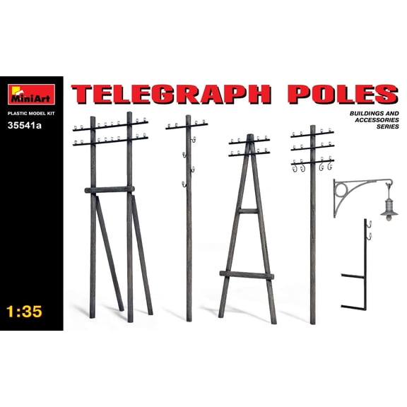 MiniArt 1:35 Scale Telegraph Poles ***Updated Set*** Plastic Model Kit