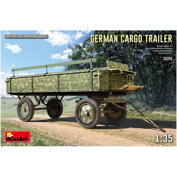 MiniArt MIN35320 1:35-German Cargo Trailer Scale Model kit, Unpainted