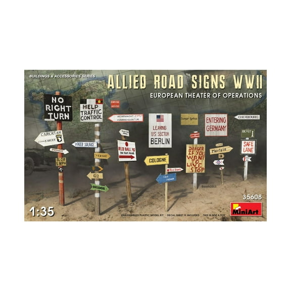 MiniArt Models Allied Road Signs - WWII New
