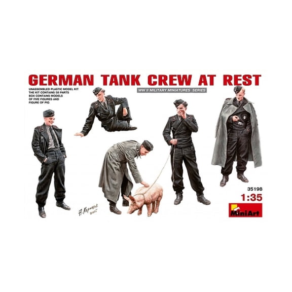 MiniArt Models German Tank Crew at Rest w/Pig New