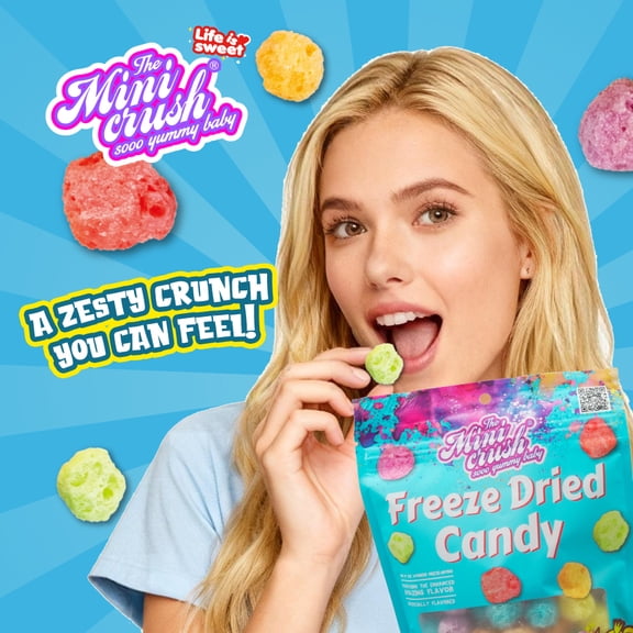 MiniCrush Candy Factory Freeze Dried Mini Puffs Sweet & Delicious,Crunch in Resealable Bag