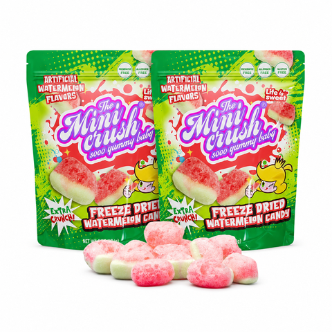 MiniCrush Freeze Dried Watermelon Candy, Crunchy Halloween Party Candy, 2 Bags, 3.52 oz