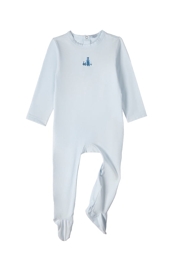 Baby and Toddler Boys "Boy And His Waddling Ducks" Cotton Rich Footie, 12 Months, Pearl Blue