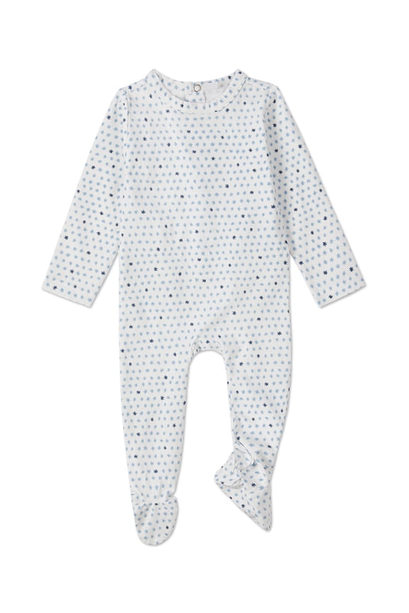 Baby and Toddler Boys "Petite Stars" Cotton Rich Footie, 24 Months, Pearl Blue