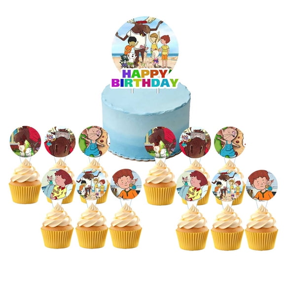 MiniMouseCookie Cake Topper Cupcake Set Themed Birthday Party Supplies Decoration Decor Kit