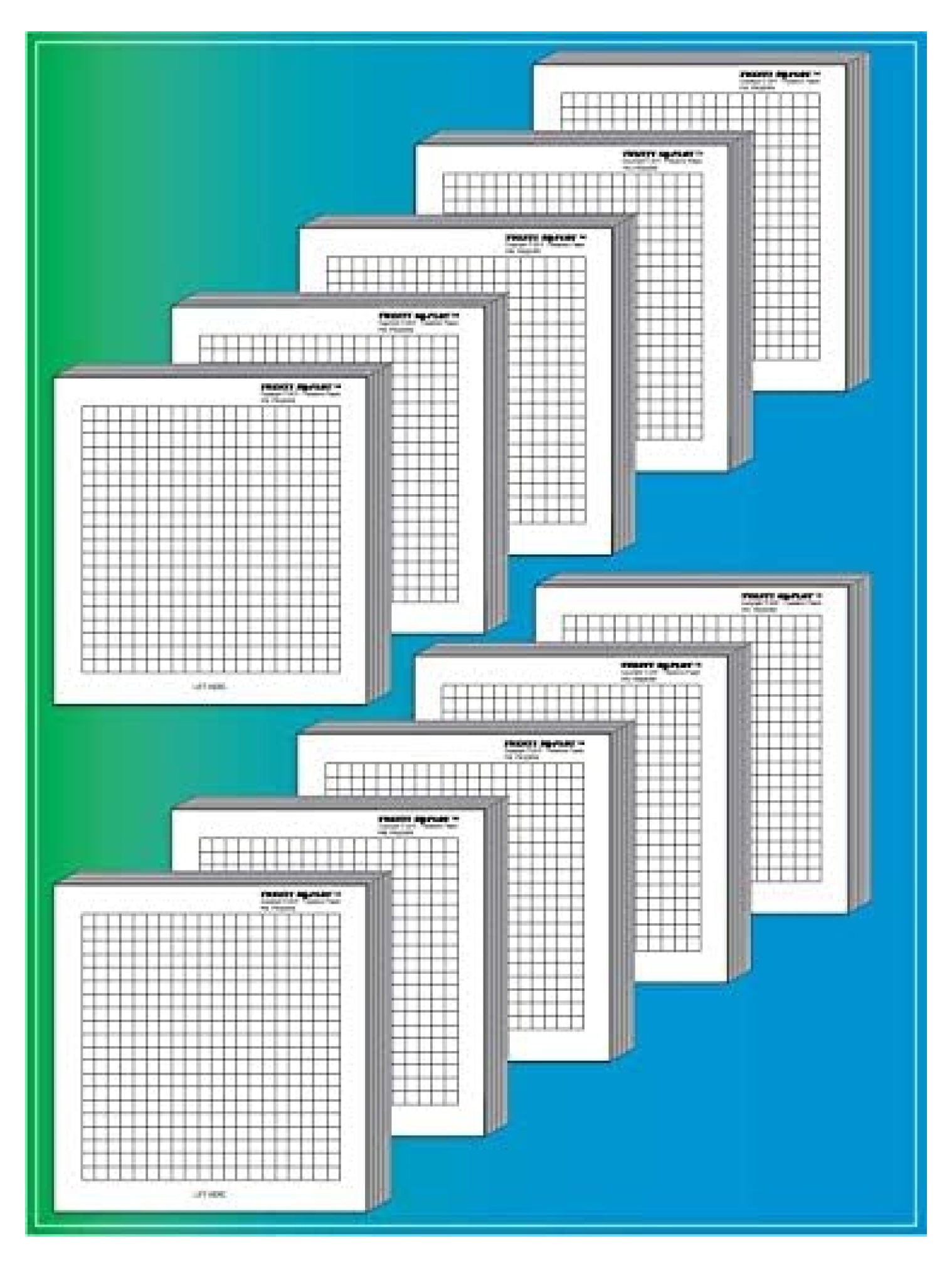 MiniPLOT Graph Paper Pads10 pads of 3x3 inch preprinted coordinate
