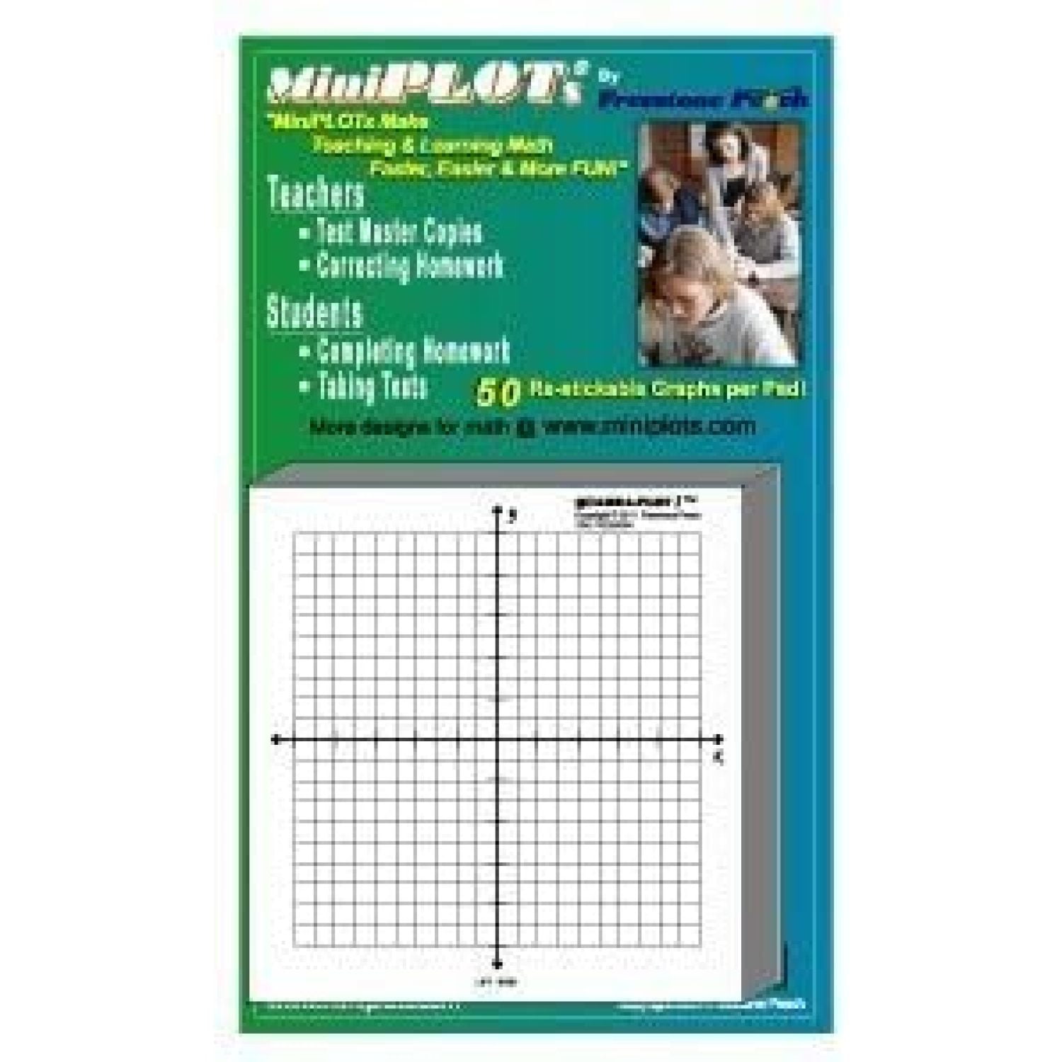 MiniPLOT adhesive backed Graph Paper for Algebra Five count 3" x 3