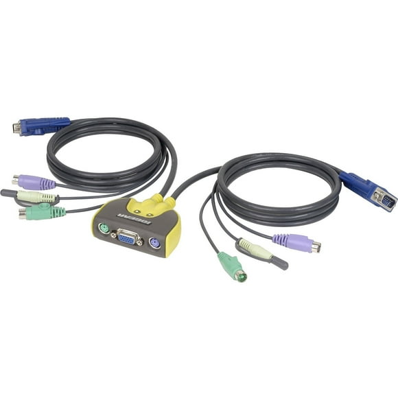 2PORT PS2 MINIVIEW MICRO KVM AUDIO 6FT BUILT IN CABLES