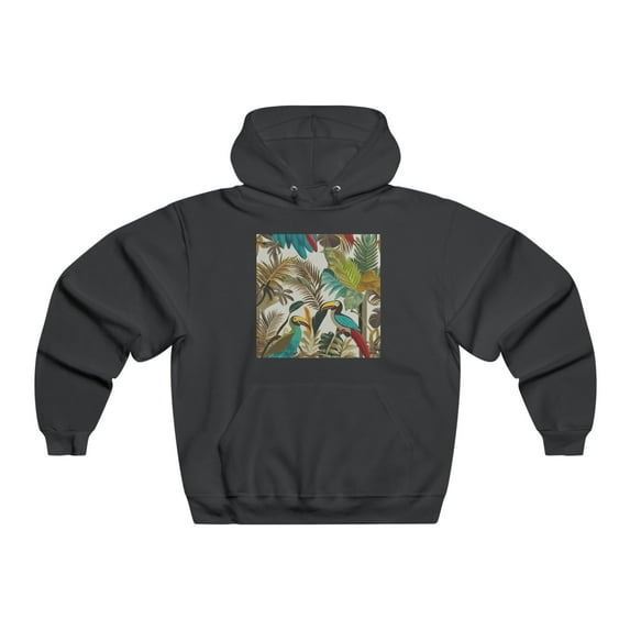 Miniaday Designs Men's NUBLEND® Hooded Sweatshirt Tropical Toucan Oasis Collection