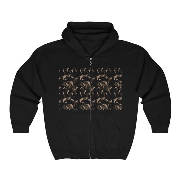 Miniaday Designs Unisex Heavy Blend™ Full Zip Hooded Sweatshirt Ethereal Avian Silhouettes Collection