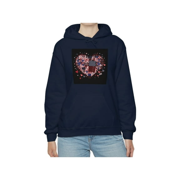 Miniaday Designs Unisex Heavy Blend™ Hooded Sweatshirt Patriotic Hearts of Valor Collection