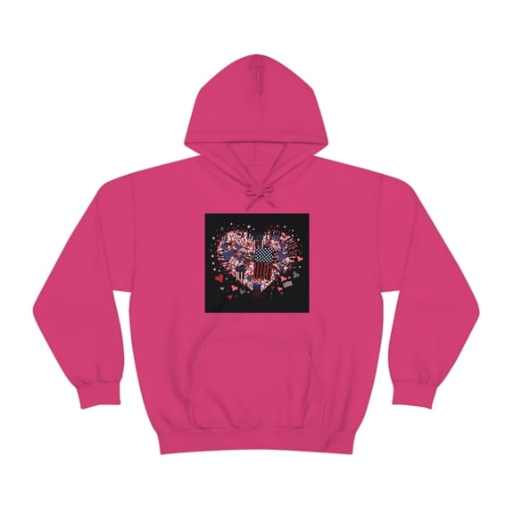Miniaday Designs Unisex Heavy Blend™ Hooded Sweatshirt Patriotic Hearts of Valor Collection