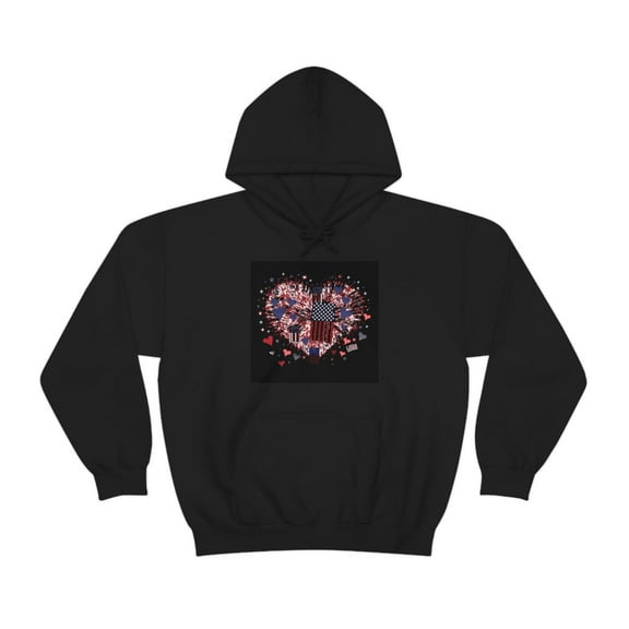 Miniaday Designs Unisex Heavy Blend™ Hooded Sweatshirt Patriotic Hearts of Valor Collection