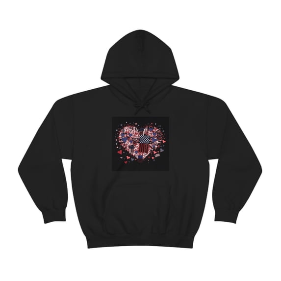Miniaday Designs Unisex Heavy Blend™ Hooded Sweatshirt Patriotic Hearts of Valor Collection