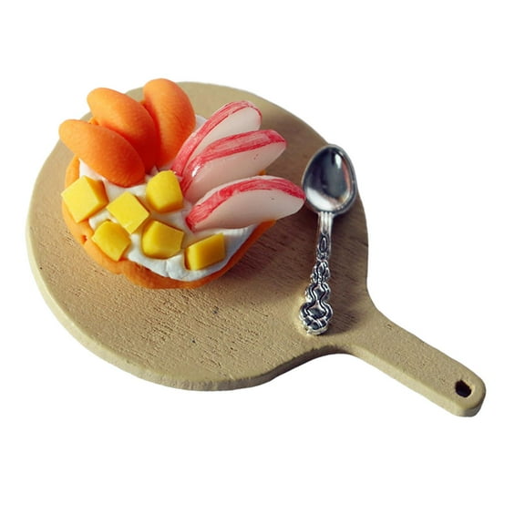 Miniature 1:12 Dollhouse Food Set Handcrafted Decoration Kitchen Accessories Tiny Food Fruit Pie for Kids orange and apples