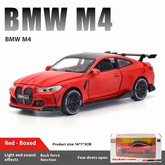Miniature 1:32 BMW M4 Coupe Sports Car Alloy Diecasts Metal Model Simulation Rally Car Toy With Sound Light Exquisite Gifts Boys