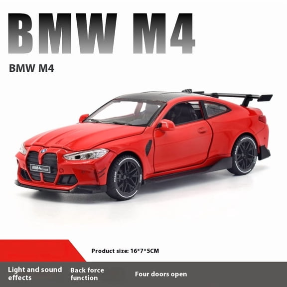Miniature 1:32 BMW M4 Coupe Sports Car Alloy Diecasts Metal Model Simulation Rally Car Toy With Sound Light Exquisite Gifts Boys