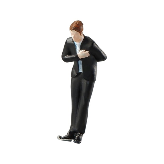 Miniature 1/64 Scale for Desktop Ornament Building Model Fairy Garden Man in black suit