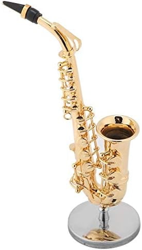 Miniature Alto Saxophone, Mini Saxophone Instrument Model with Gift Box for Home Desk Shelf Music Room Decor Gift Idea$$Musical Instruments