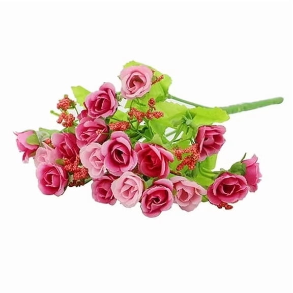 Miniature Artificial Roses - 7 Stems Silk Rose Flowers for Home and Wedding Decor, Perfect for Photography Props
