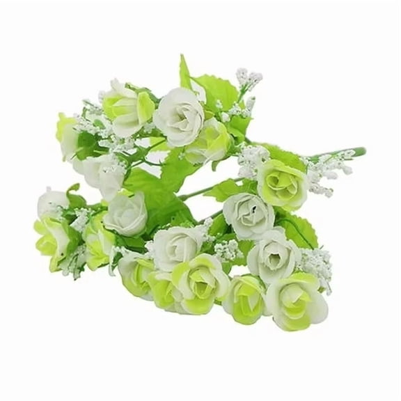 Miniature Artificial Roses - 7 Stems Silk Rose Flowers for Home and Wedding Decor, Photography Props