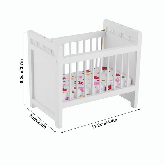 Miniature Baby Doll Toy Bed for Dollhouse