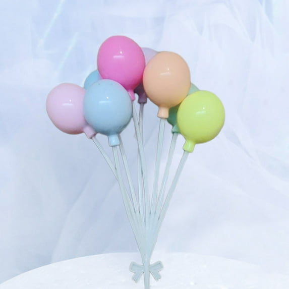Miniature Balloon Heart Round Colorful Balloon Simulation Plastic Craft Model Micro Scene Pretend Toy Baking Cake Topper Dollhouse Decoration Party Supplies