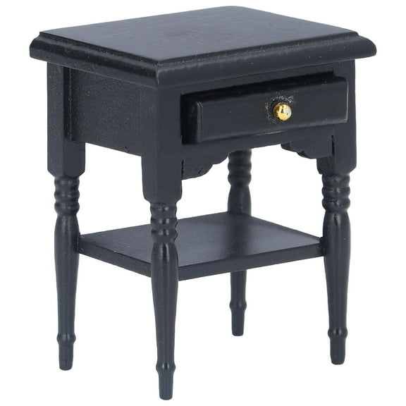 Miniature Bedside Table Model, Simulation Exquisite Dollhouse Miniature Wood Bedside Table For Gifts